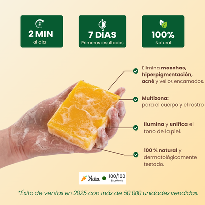 Jabón Anti-Manchas y Hiperpigmentación con Cúrcuma (+100 g GRATIS)