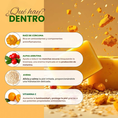 Jabón Anti-Manchas y Hiperpigmentación con Cúrcuma (+100 g GRATIS)