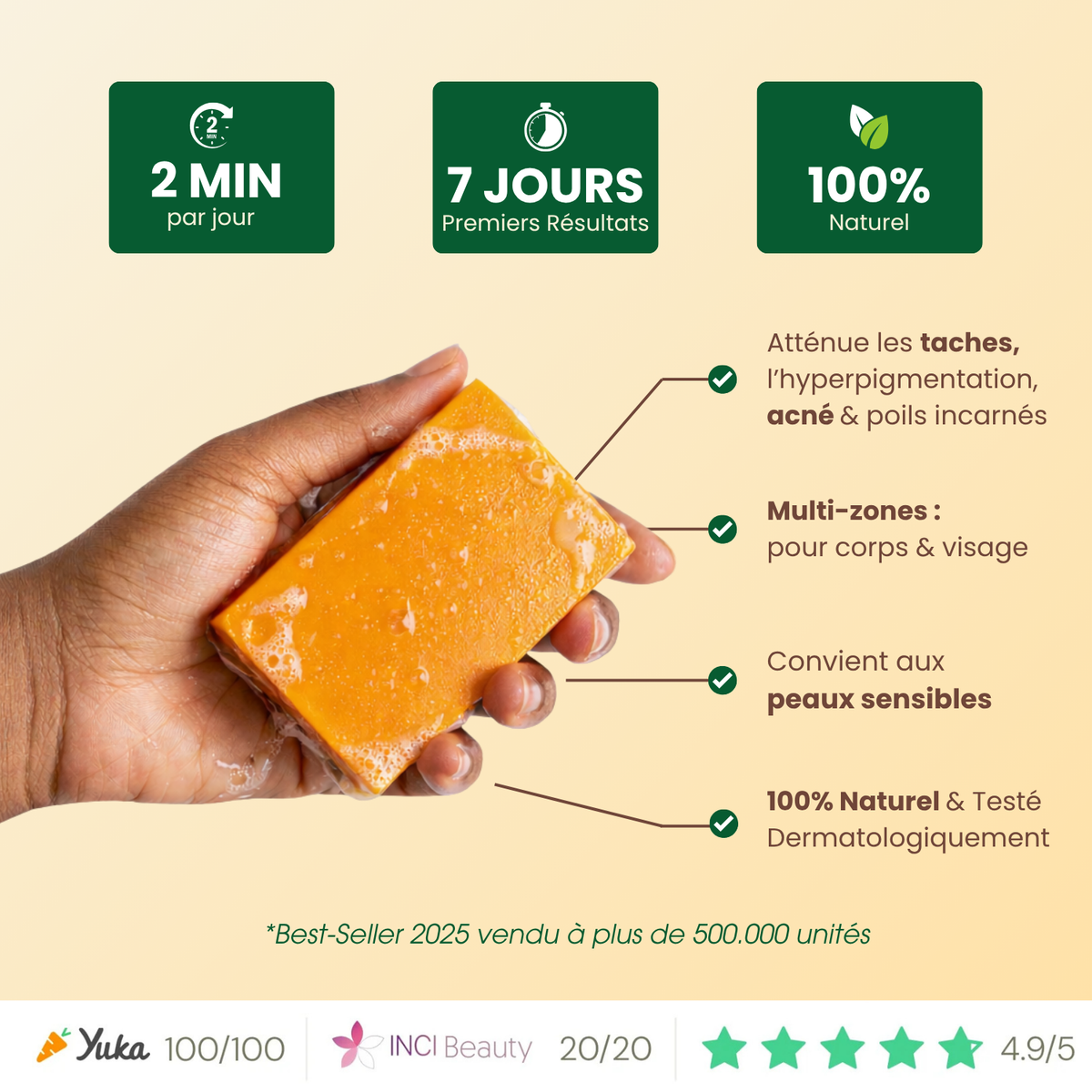 Savon Anti-Taches & Hyperpigmentation au Curcuma